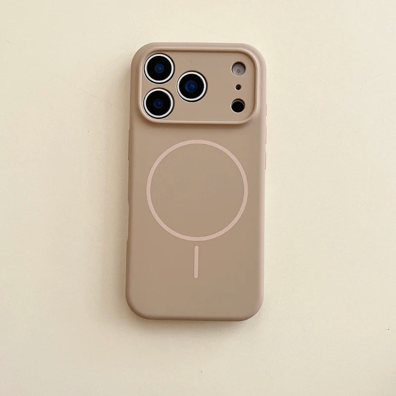MagSafe Solid Color Silicone iPhone Case – Magnetic Wireless Charging Bumper Cover for iPhone 17 Pro Max Air