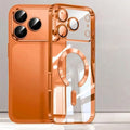 Camera Protection Clear Plating Magnetic iPhone Case – Luxury Soft TPU Cover for iPhone 17 Pro Max Air