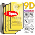 9D Full Cover Tempered Glass Screen Protector for iPhone – 1 to 5 Pack for iPhone X to 17 Pro Max