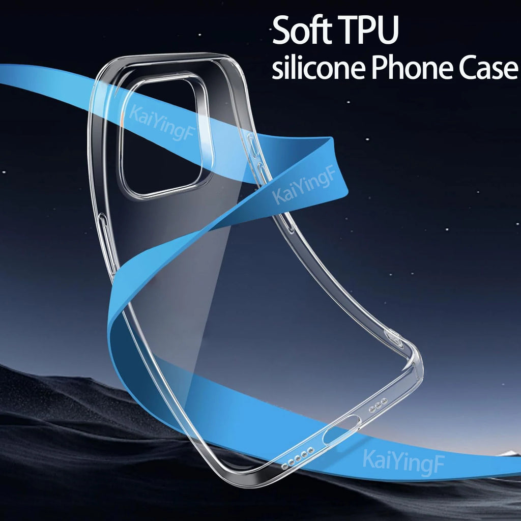 Luxury Transparent Clear Silicone Case — iPhone 16 15 14 13 12 11 XR XS & More
