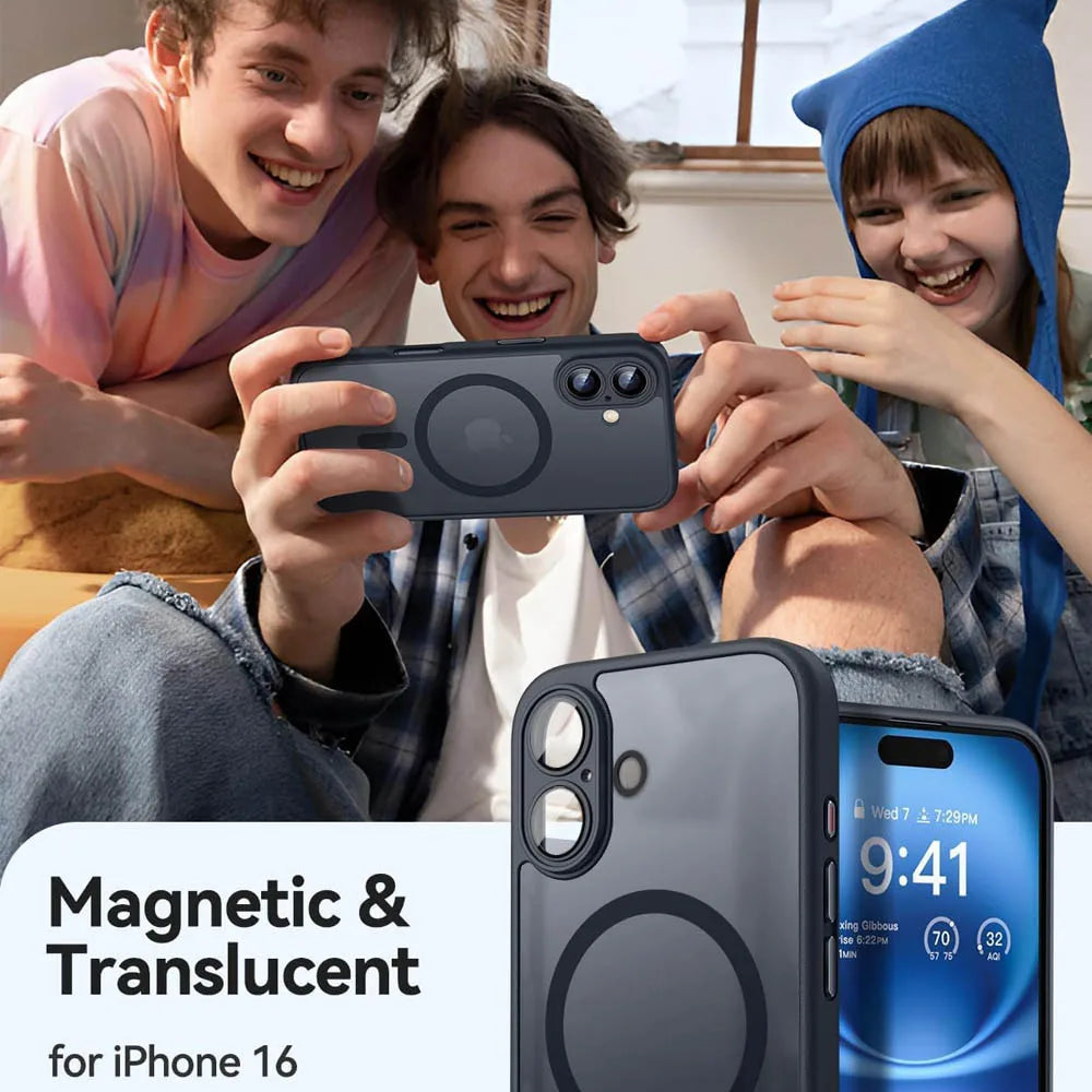 Magnetic Luxury Armor Shockproof Case — MagSafe Matte Translucent Cover for iPhone 17 16 15 14 13 12 11