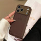 Personalized Luxury Custom Name iPhone Case – 3D Hot Engraved Faux Leather Cover for iPhone 13 to 17 Pro Max
