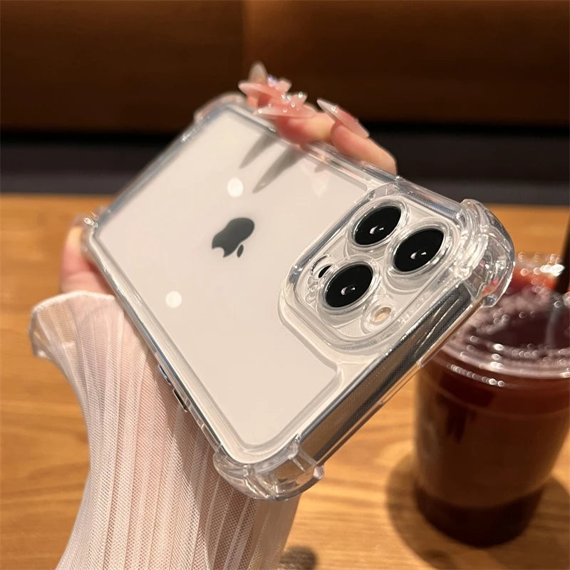 Luxury Shockproof Transparent Bumper iPhone Case – Clear Back Cover for iPhone 7 to 17 Pro Max