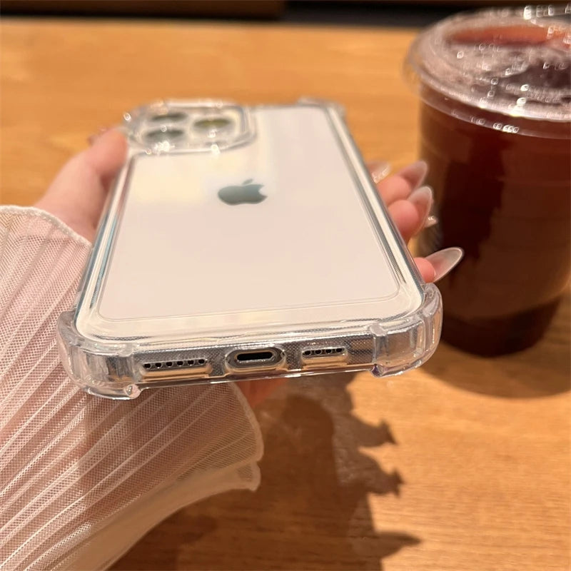 Luxury Shockproof Transparent Bumper iPhone Case – Clear Back Cover for iPhone 7 to 17 Pro Max