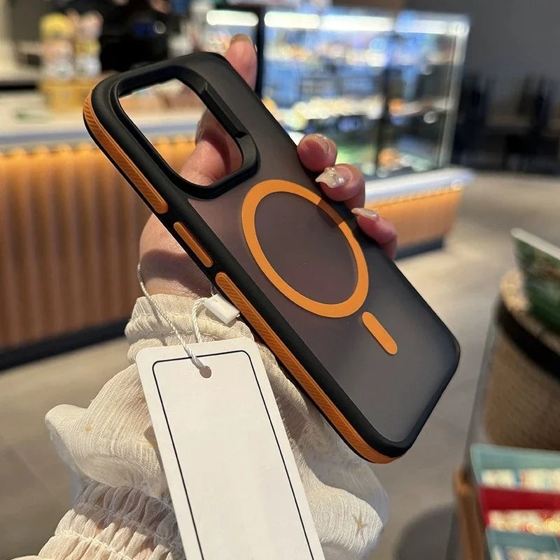 Luxury Matte Armor MagSafe iPhone Case – Magnetic Bumper Back Cover for iPhone 11 to 16 Pro Max Plus