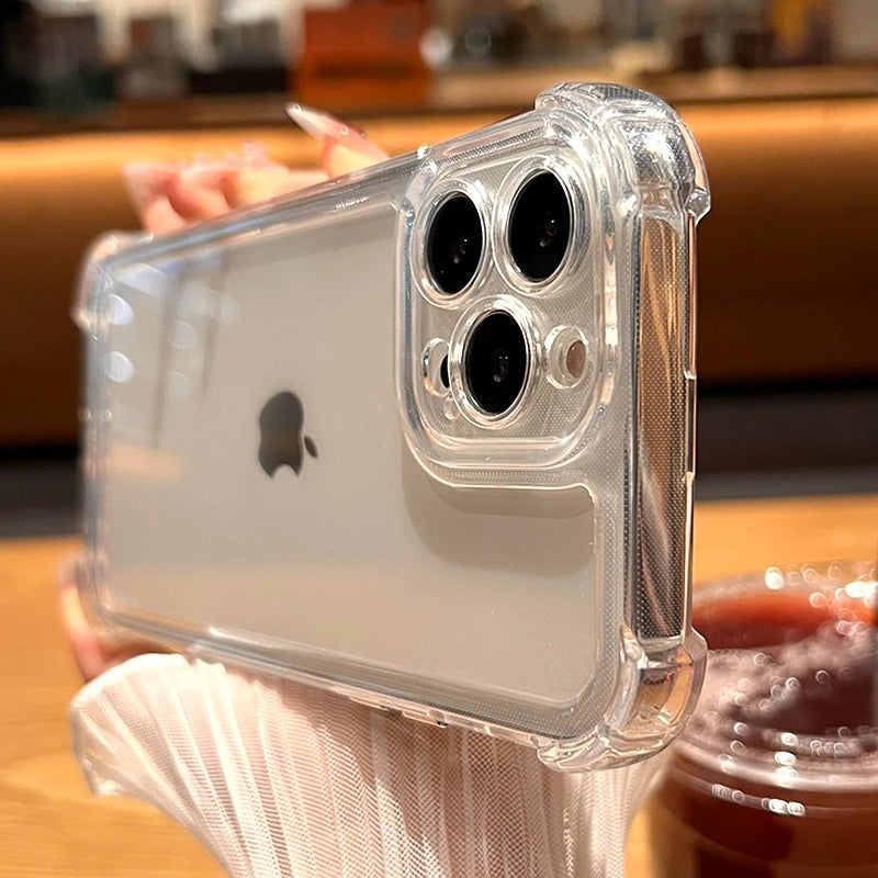 Luxury Shockproof Transparent Bumper iPhone Case – Clear Back Cover for iPhone 7 to 17 Pro Max
