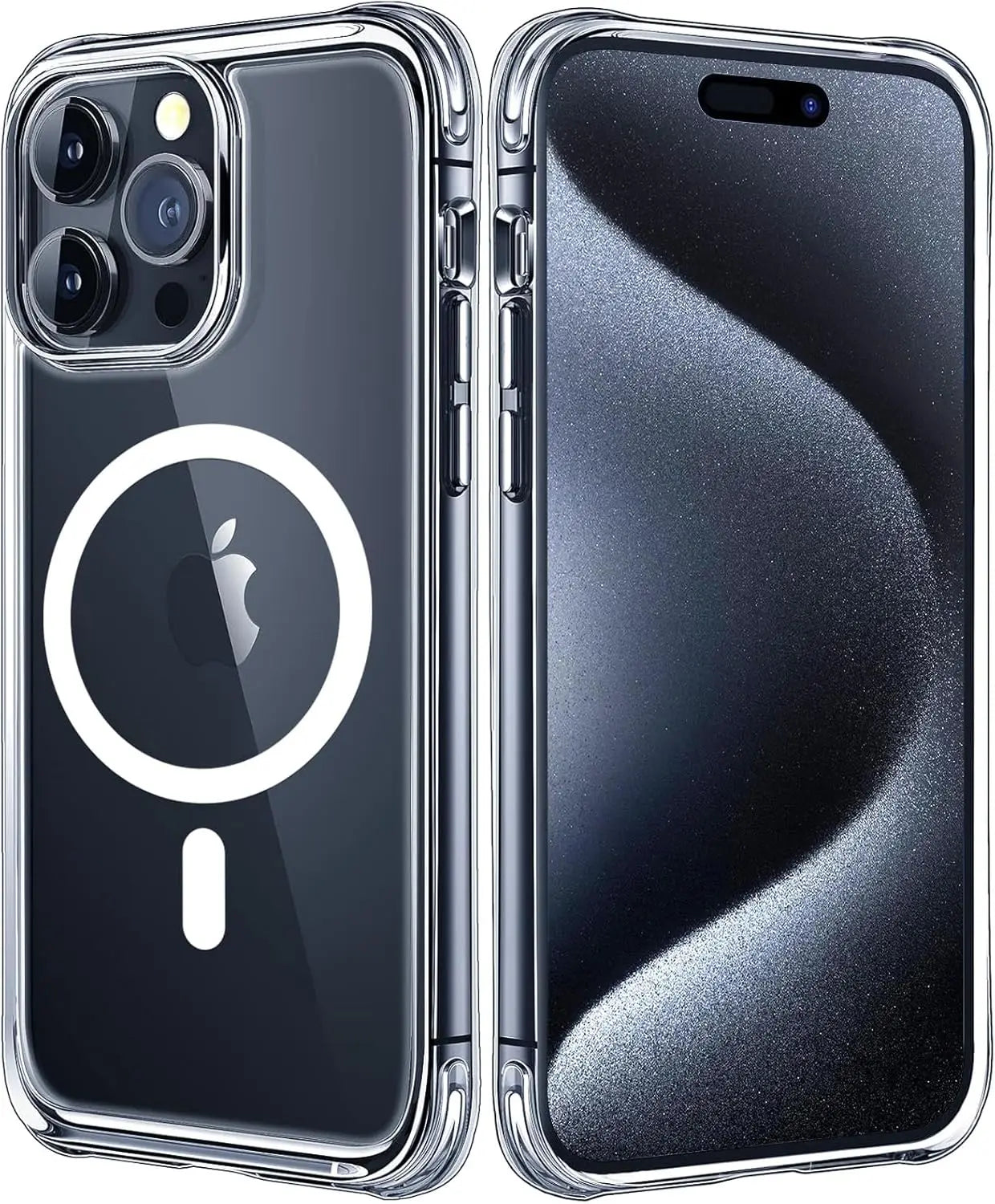 Transparent Magnetic MagSafe iPhone Case – Wireless Charging Cover for iPhone 12 to 17 Pro Max Air