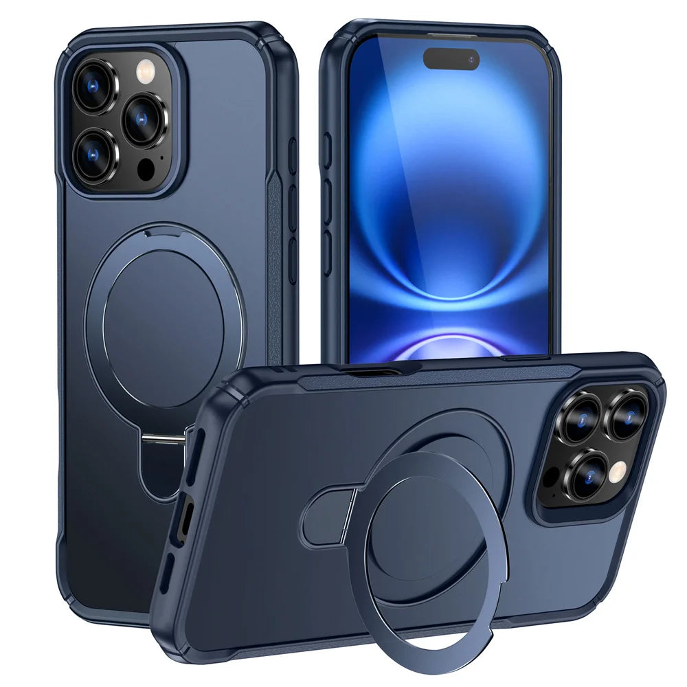 MagSafe Magnetic Fold Stand iPhone Case – Wireless Charging Compatible for iPhone 12 to 17 Pro Max