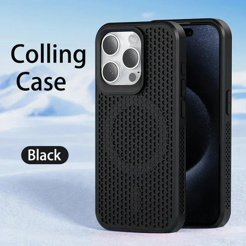Cooling Heat Dissipation iPhone Case – Breathable Hard Back MagSafe Cover for iPhone 11 to 17 Pro Max