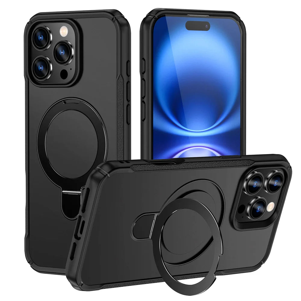 MagSafe Magnetic Fold Stand iPhone Case – Wireless Charging Compatible for iPhone 12 to 17 Pro Max