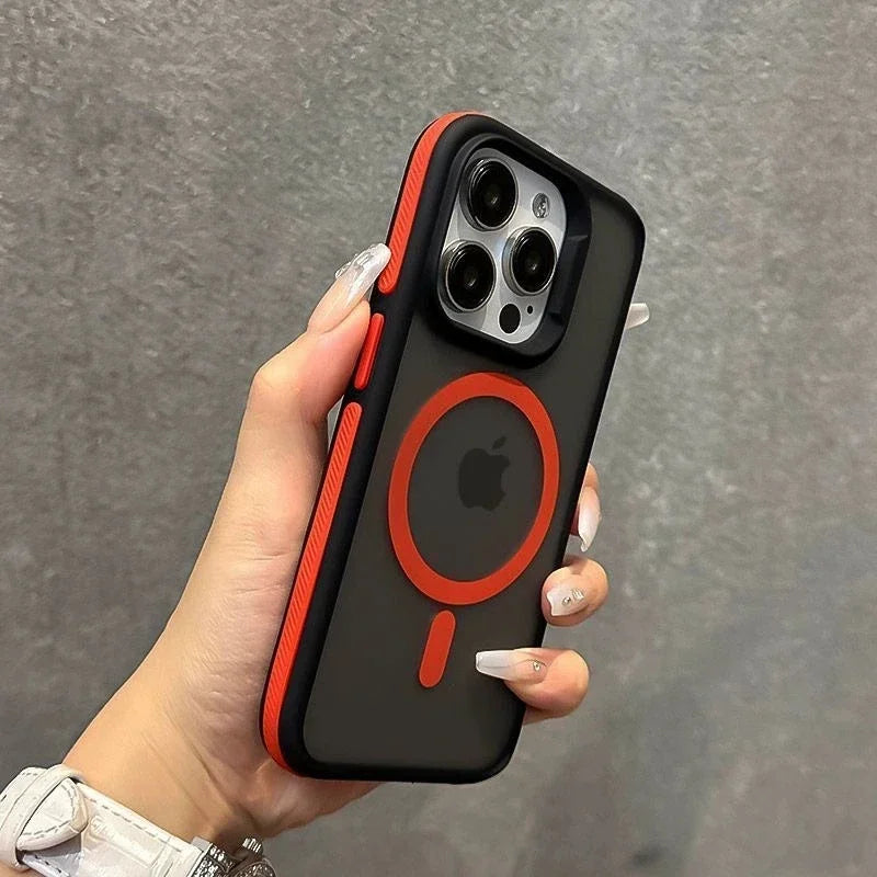Luxury Matte Armor MagSafe iPhone Case – Magnetic Bumper Back Cover for iPhone 11 to 16 Pro Max Plus