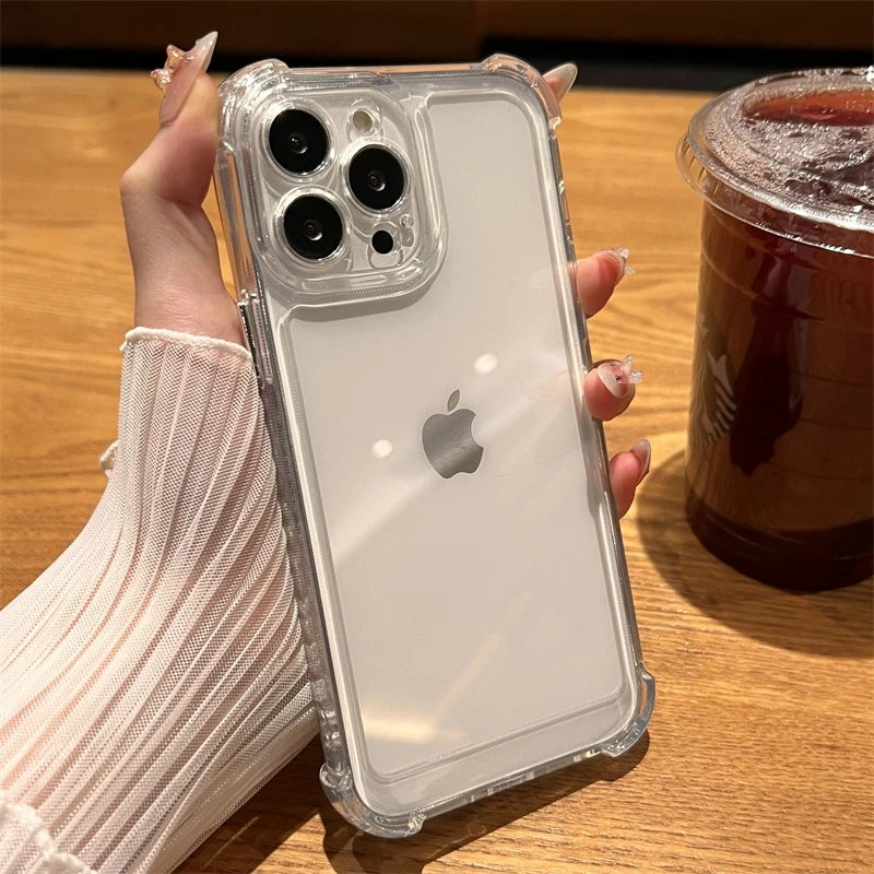 Luxury Shockproof Transparent Bumper iPhone Case – Clear Back Cover for iPhone 7 to 17 Pro Max