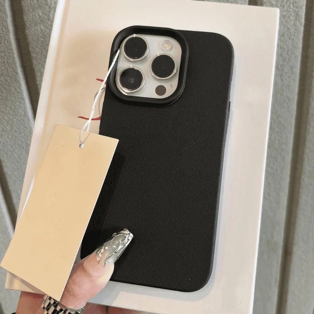 Leather iPhone Case – Shockproof Soft TPU Cover for iPhone 7 to 17 Pro Max | Premium Faux Leather