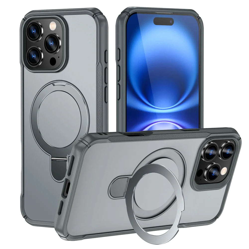 MagSafe Magnetic Fold Stand iPhone Case – Wireless Charging Compatible for iPhone 12 to 17 Pro Max