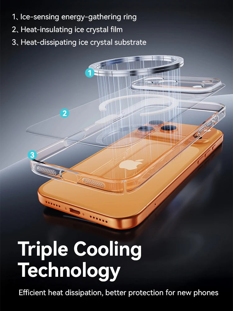 Joyroom Magnetic Anti-Yellow Transparent iPhone Case – Thin Wireless Charging Cover for iPhone 16 & 17 Pro Max Air