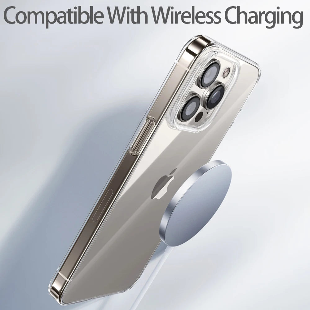 Luxury Transparent Clear Silicone Case — iPhone 16 15 14 13 12 11 XR XS & More