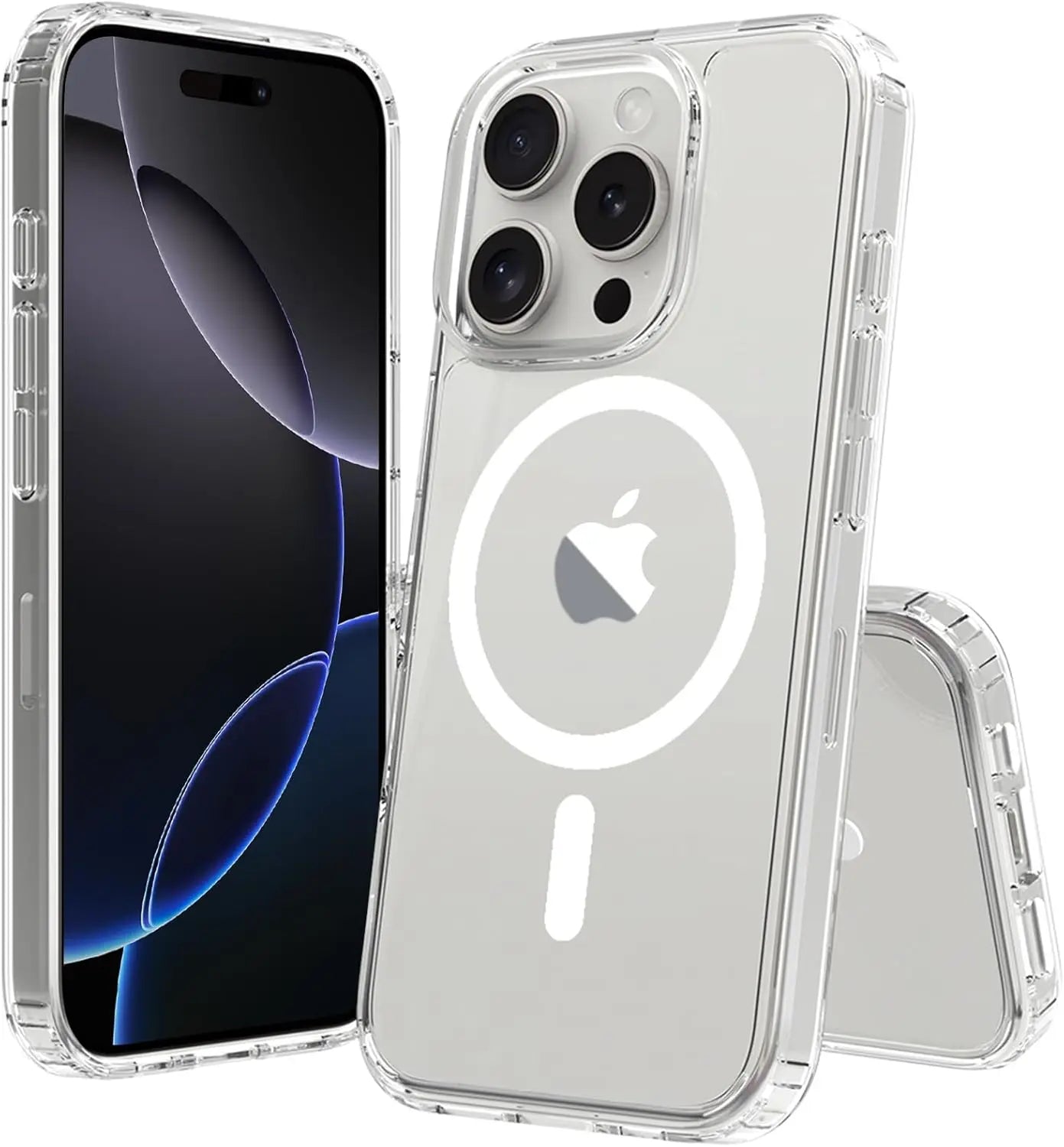 Transparent Magnetic MagSafe iPhone Case – Wireless Charging Cover for iPhone 12 to 17 Pro Max Air