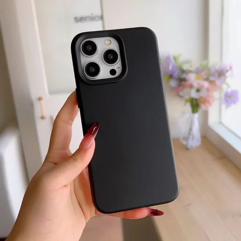 Dopamine-Inspired Silicone iPhone Case – Solid Color Simple Fashion Cover for iPhone 11 to 17 Pro Max