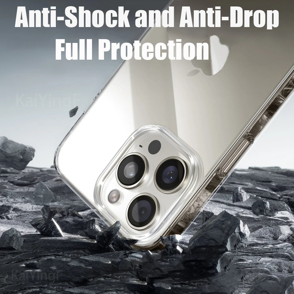 Luxury Transparent Clear Silicone Case — iPhone 16 15 14 13 12 11 XR XS & More