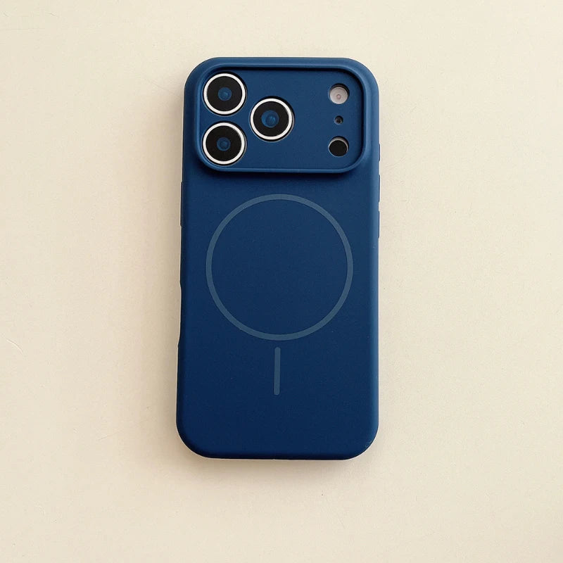 MagSafe Solid Color Silicone iPhone Case – Magnetic Wireless Charging Bumper Cover for iPhone 17 Pro Max Air