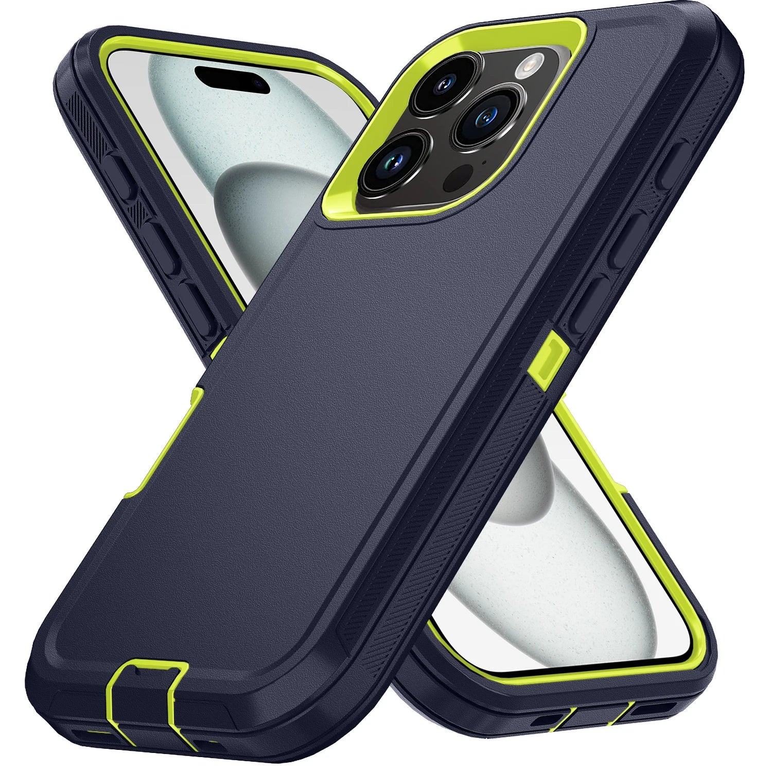 Armor Shockproof Defender iPhone Case – Hard PC + TPU Back Cover for iPhone 7 to 15 Pro Max