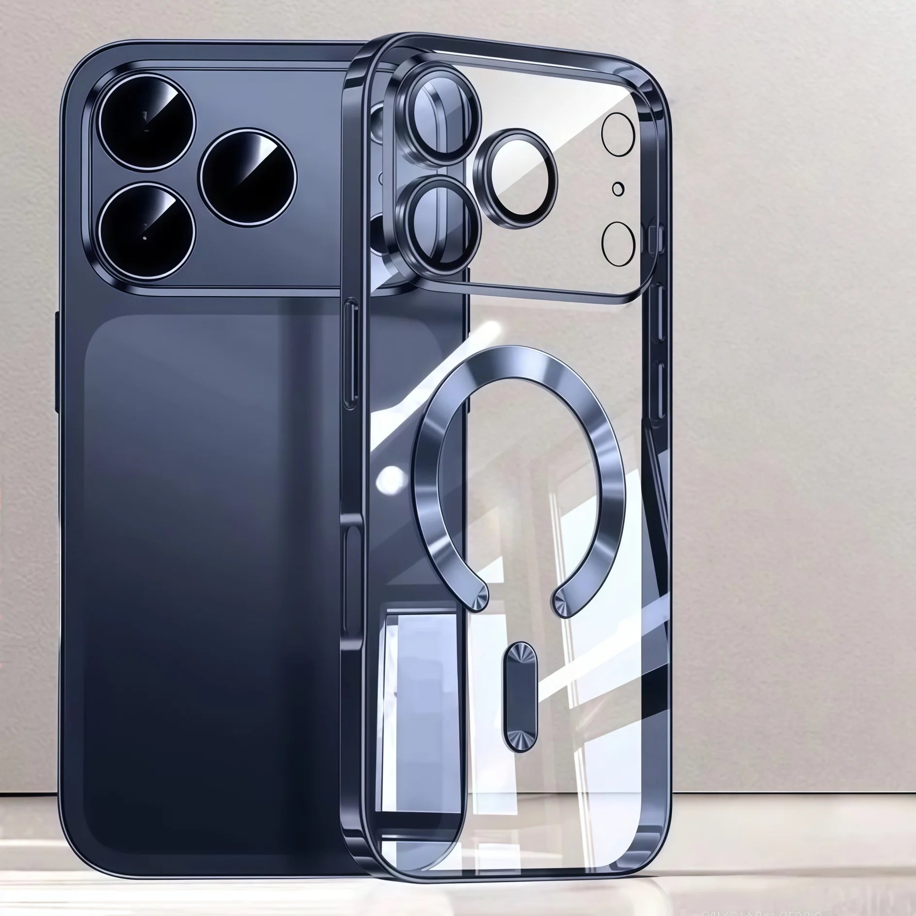 Camera Protection Clear Plating Magnetic iPhone Case – Luxury Soft TPU Cover for iPhone 17 Pro Max Air