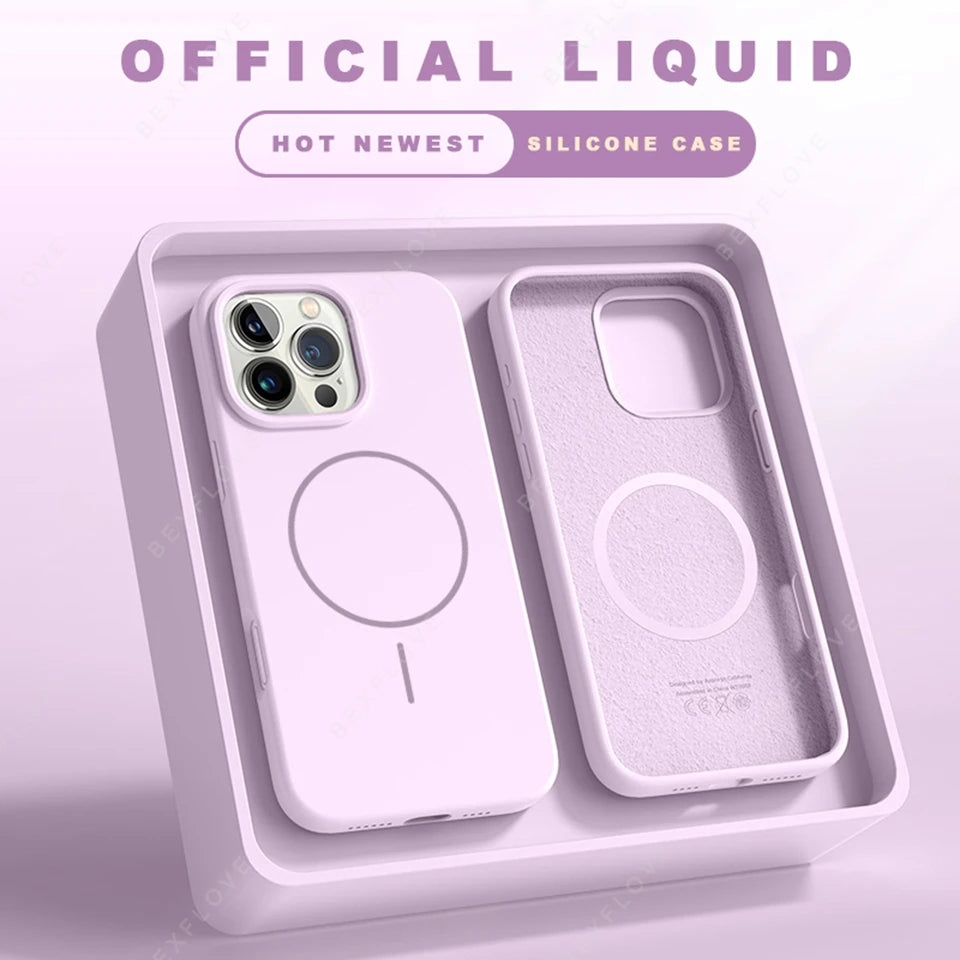 Magnetic iPhone Case With Lanyard – MagSafe Silicone Strap Protector for iPhone 11 to 16 Pro Max Plus