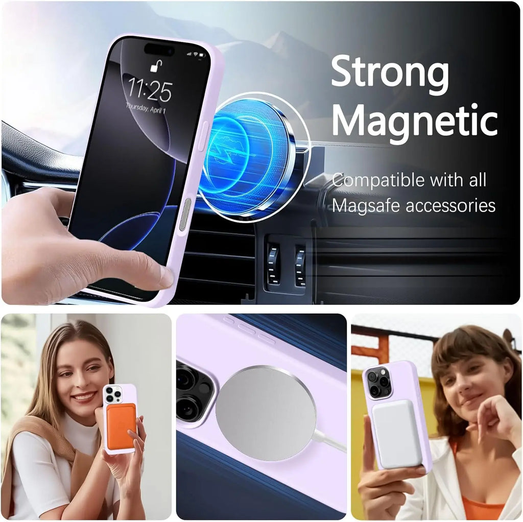 Magnetic iPhone Case With Lanyard – MagSafe Silicone Strap Protector for iPhone 11 to 16 Pro Max Plus