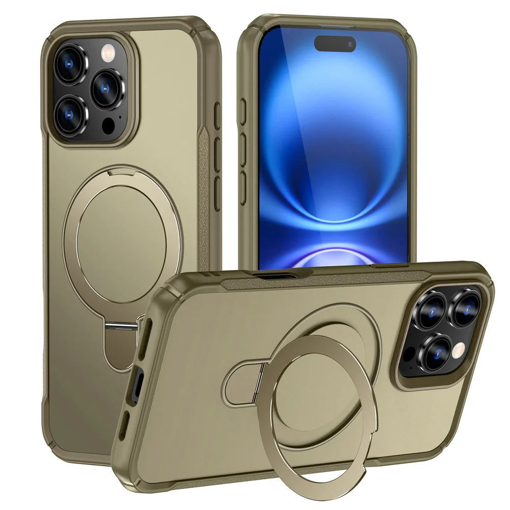 MagSafe Magnetic Fold Stand iPhone Case – Wireless Charging Compatible for iPhone 12 to 17 Pro Max