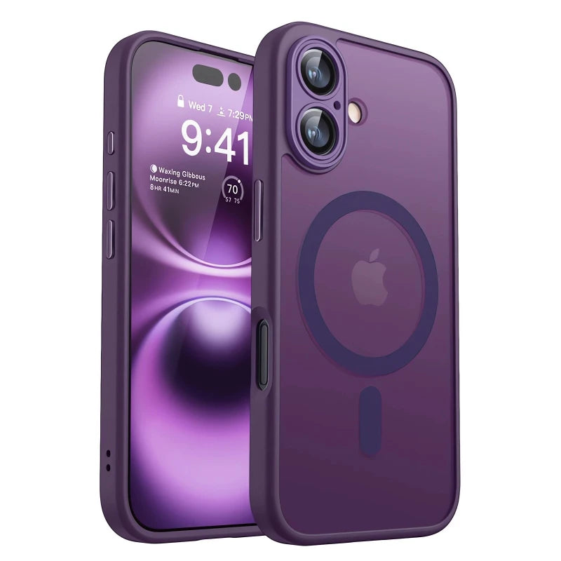 Magnetic Luxury Armor Shockproof Case — MagSafe Matte Translucent Cover for iPhone 17 16 15 14 13 12 11