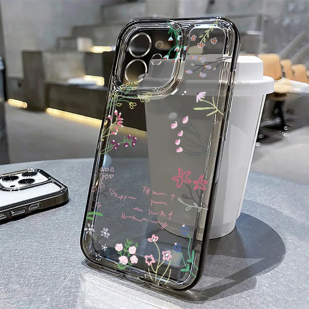 Flower Phone Case — iPhone 17 16 15 14 13 12 11 XR XS 8 7 SE Shockproof Clear Cover