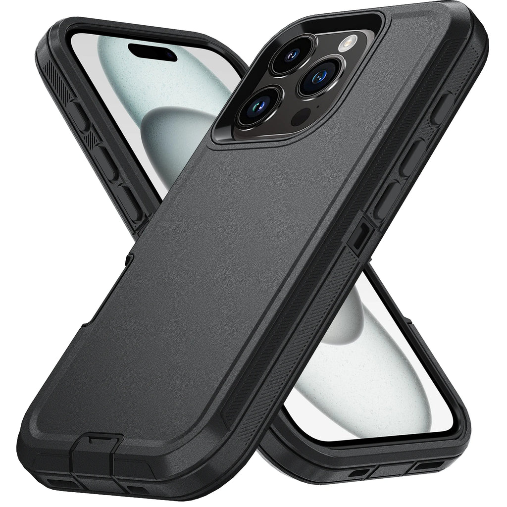 Armor Shockproof Defender iPhone Case – Hard PC + TPU Back Cover for iPhone 7 to 15 Pro Max