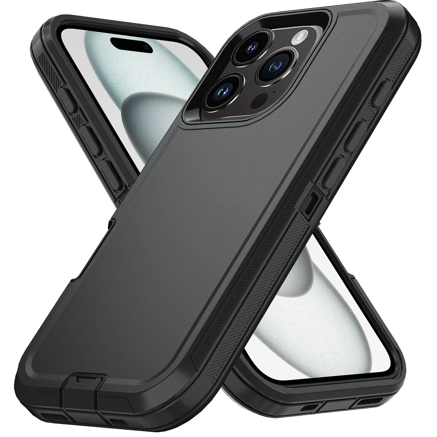 Armor Shockproof Defender iPhone Case – Hard PC + TPU Back Cover for iPhone 7 to 15 Pro Max