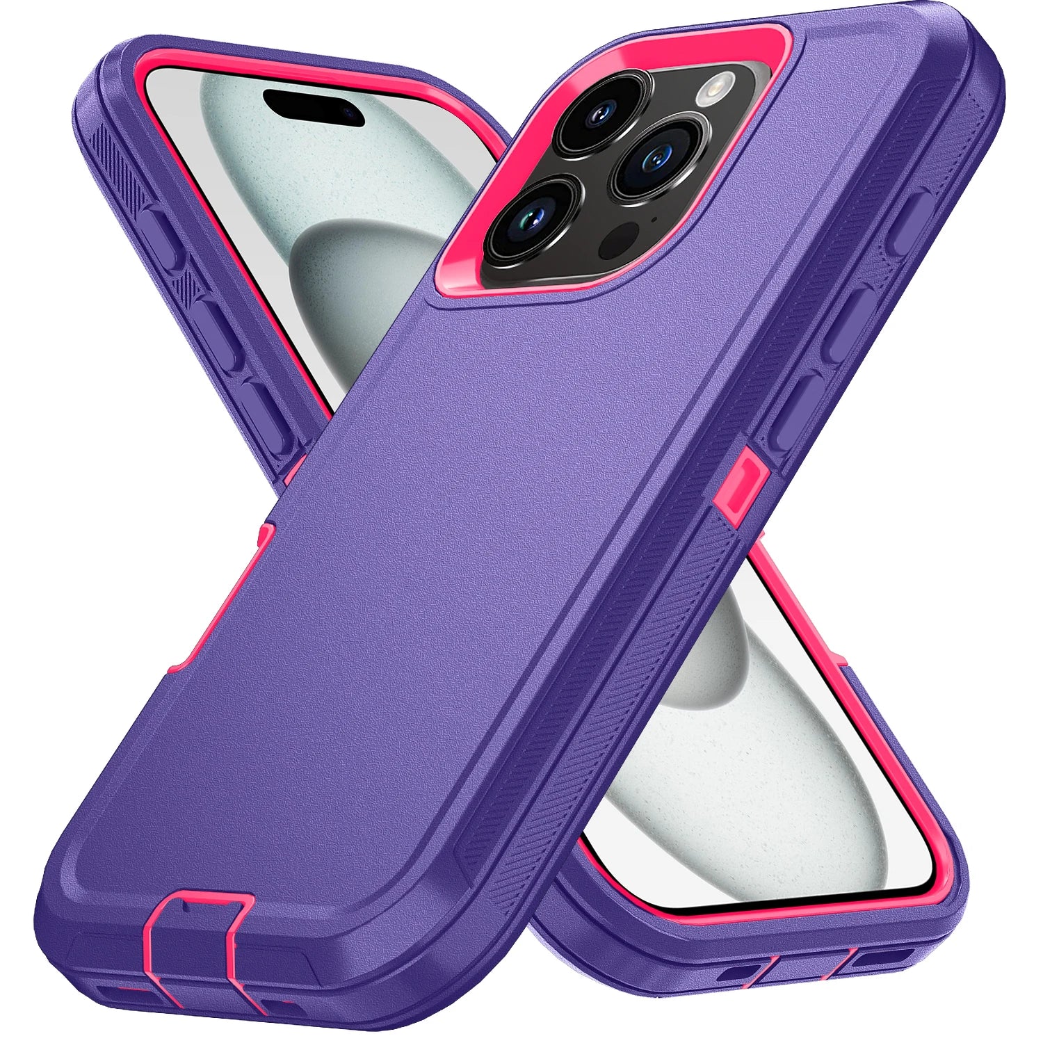 Armor Shockproof Defender iPhone Case – Hard PC + TPU Back Cover for iPhone 7 to 15 Pro Max