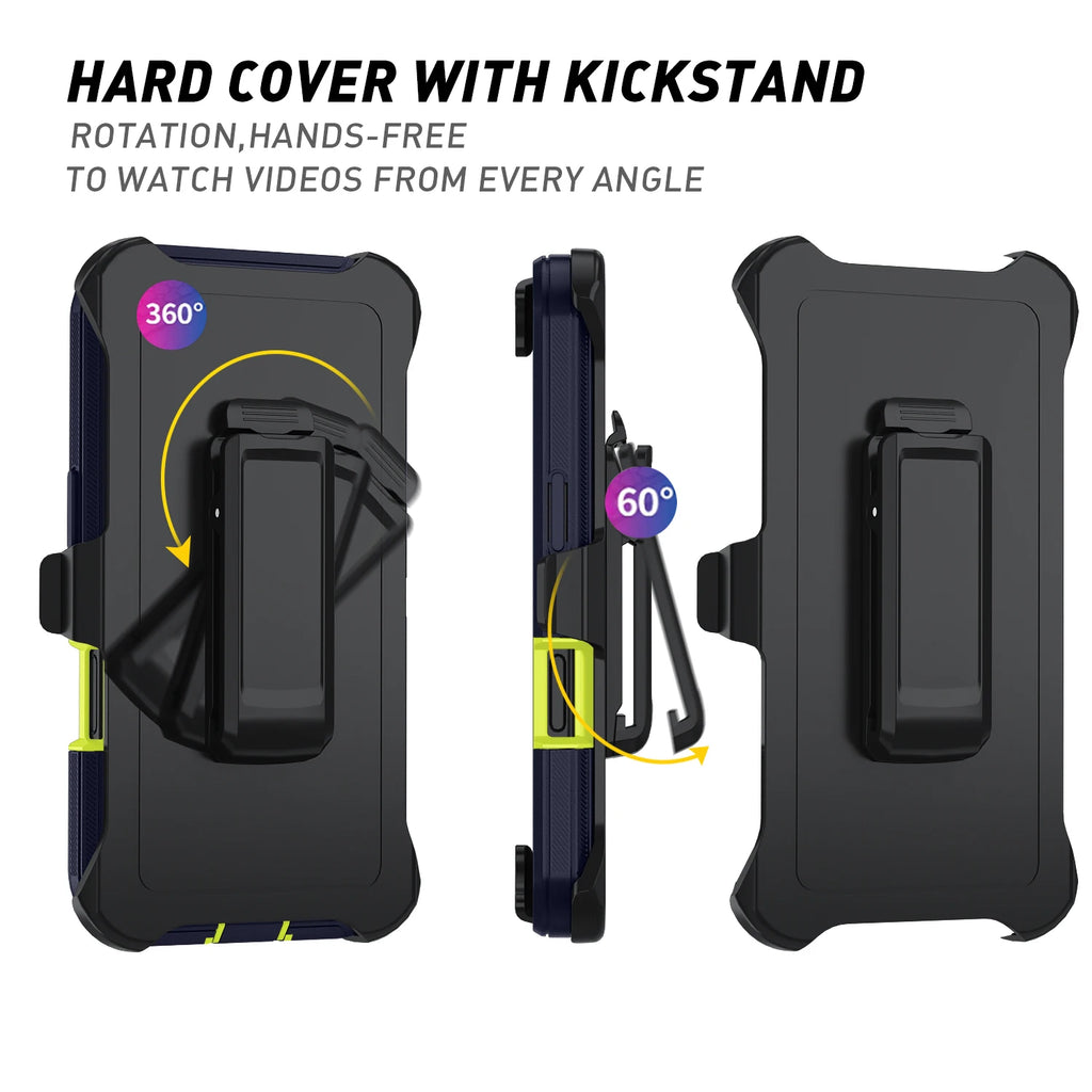 Armor Shockproof Defender iPhone Case – Hard PC + TPU Back Cover for iPhone 7 to 15 Pro Max