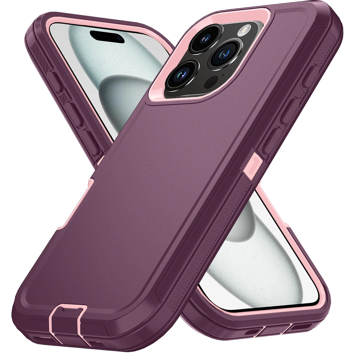 Armor Shockproof Defender iPhone Case – Hard PC + TPU Back Cover for iPhone 7 to 15 Pro Max