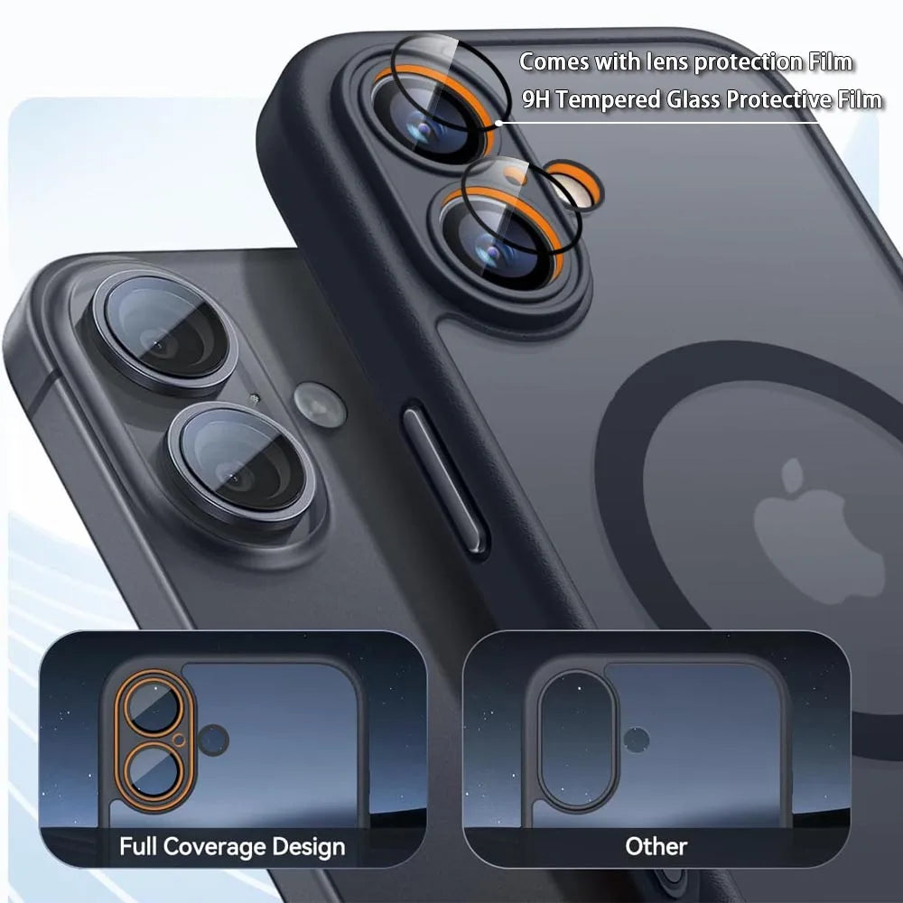 Magnetic Luxury Armor Shockproof Case — MagSafe Matte Translucent Cover for iPhone 17 16 15 14 13 12 11