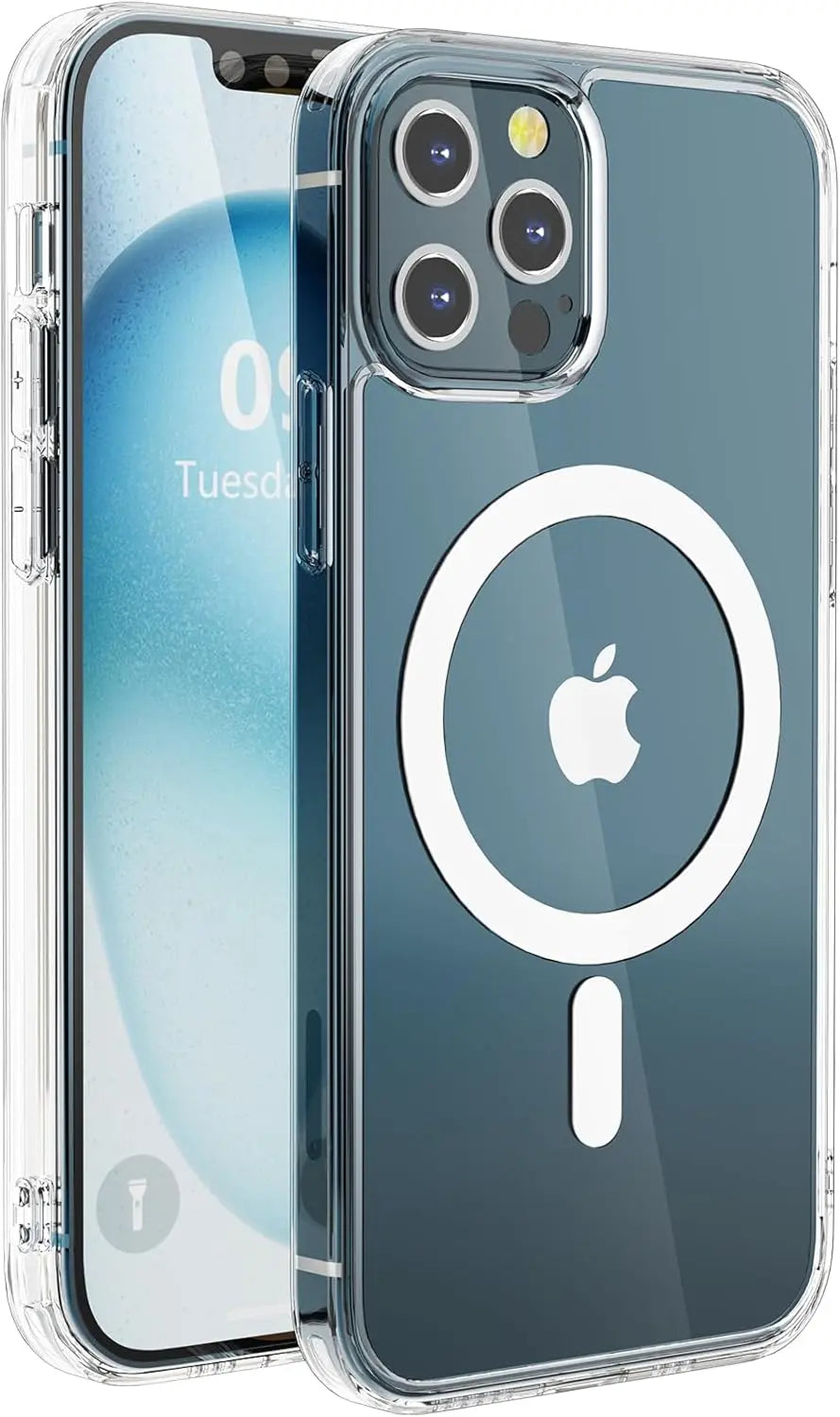 Transparent Magnetic MagSafe iPhone Case – Wireless Charging Cover for iPhone 12 to 17 Pro Max Air