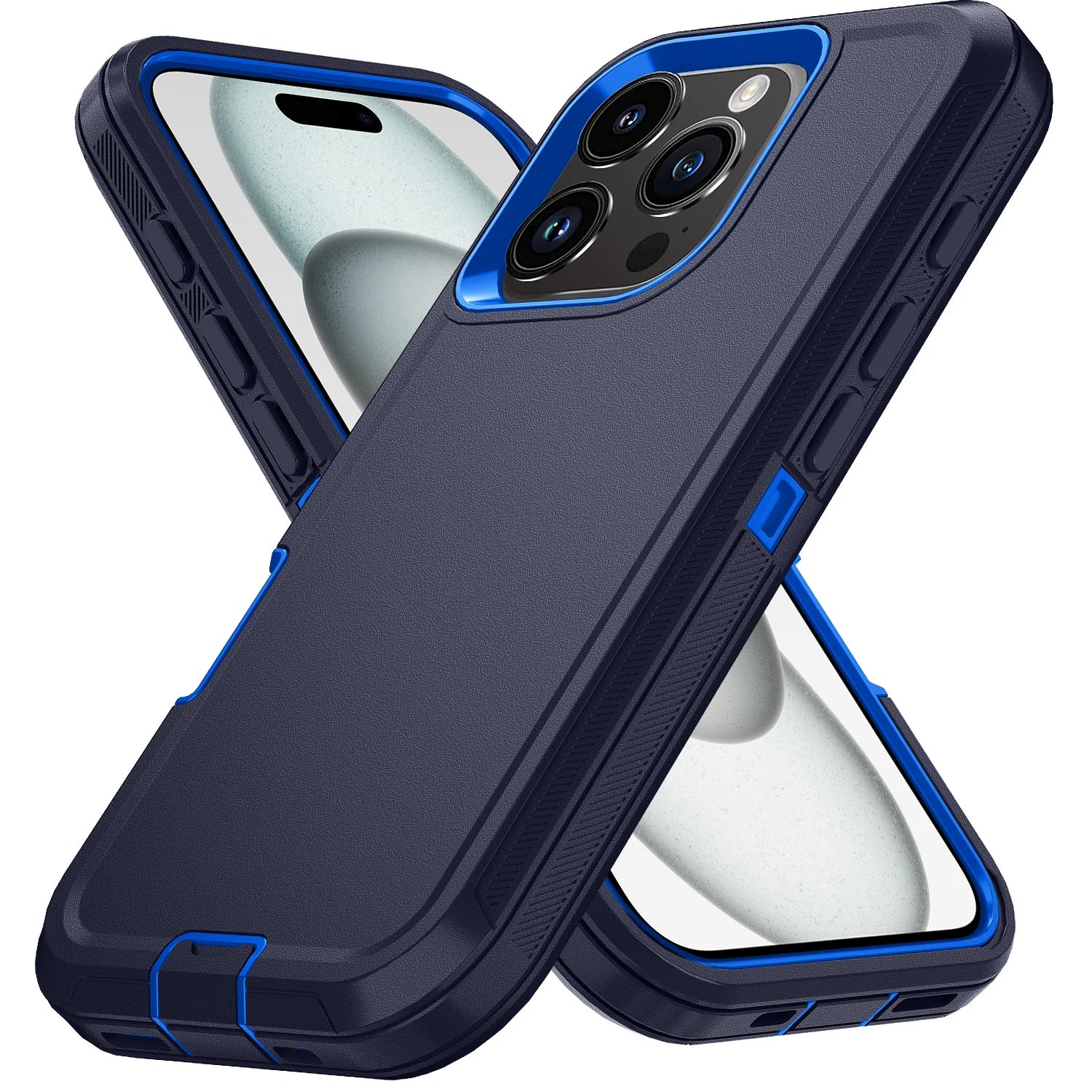 Armor Shockproof Defender iPhone Case – Hard PC + TPU Back Cover for iPhone 7 to 15 Pro Max