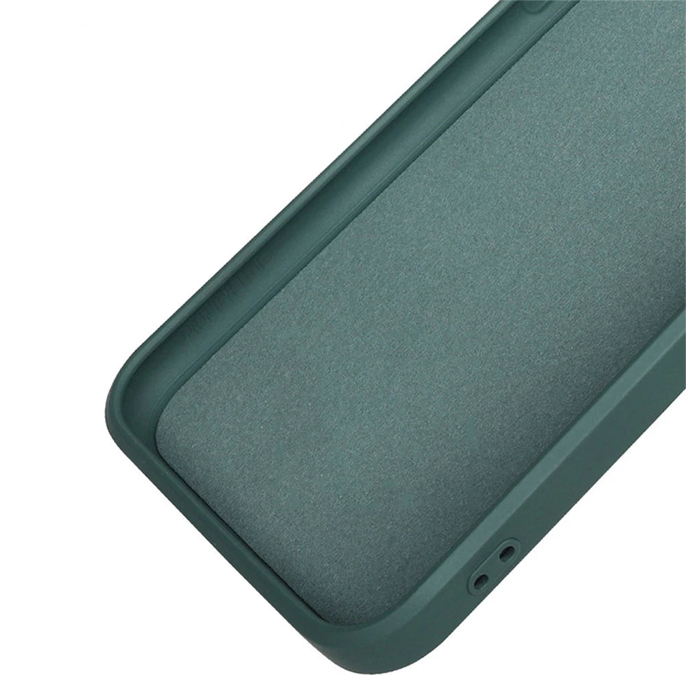 Square Liquid Silicone iPhone Case – Luxury Camera Protective Cover for iPhone 11 to 14 Pro Max