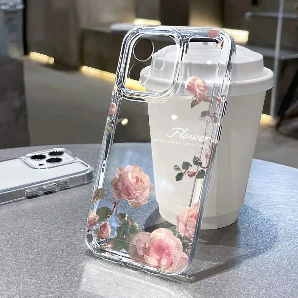 Flower Phone Case — iPhone 17 16 15 14 13 12 11 XR XS 8 7 SE Shockproof Clear Cover