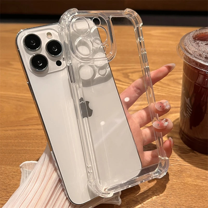 Luxury Shockproof Transparent Bumper iPhone Case – Clear Back Cover for iPhone 7 to 17 Pro Max