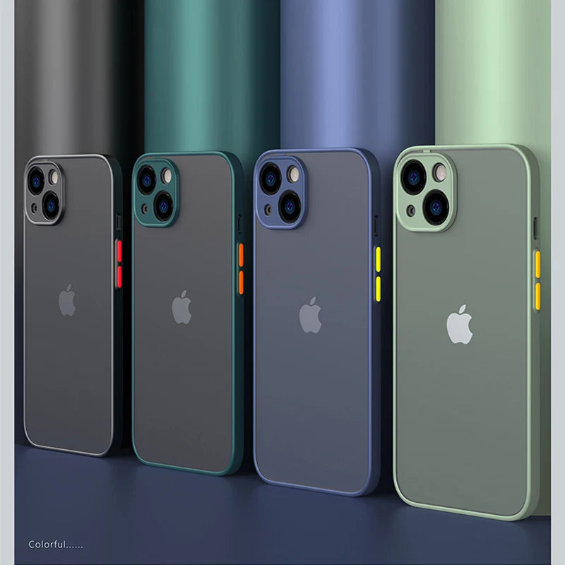 New Armor Bumper Shockproof iPhone Case – Silicone Hard Cover for iPhone 7 to 15 Pro Max