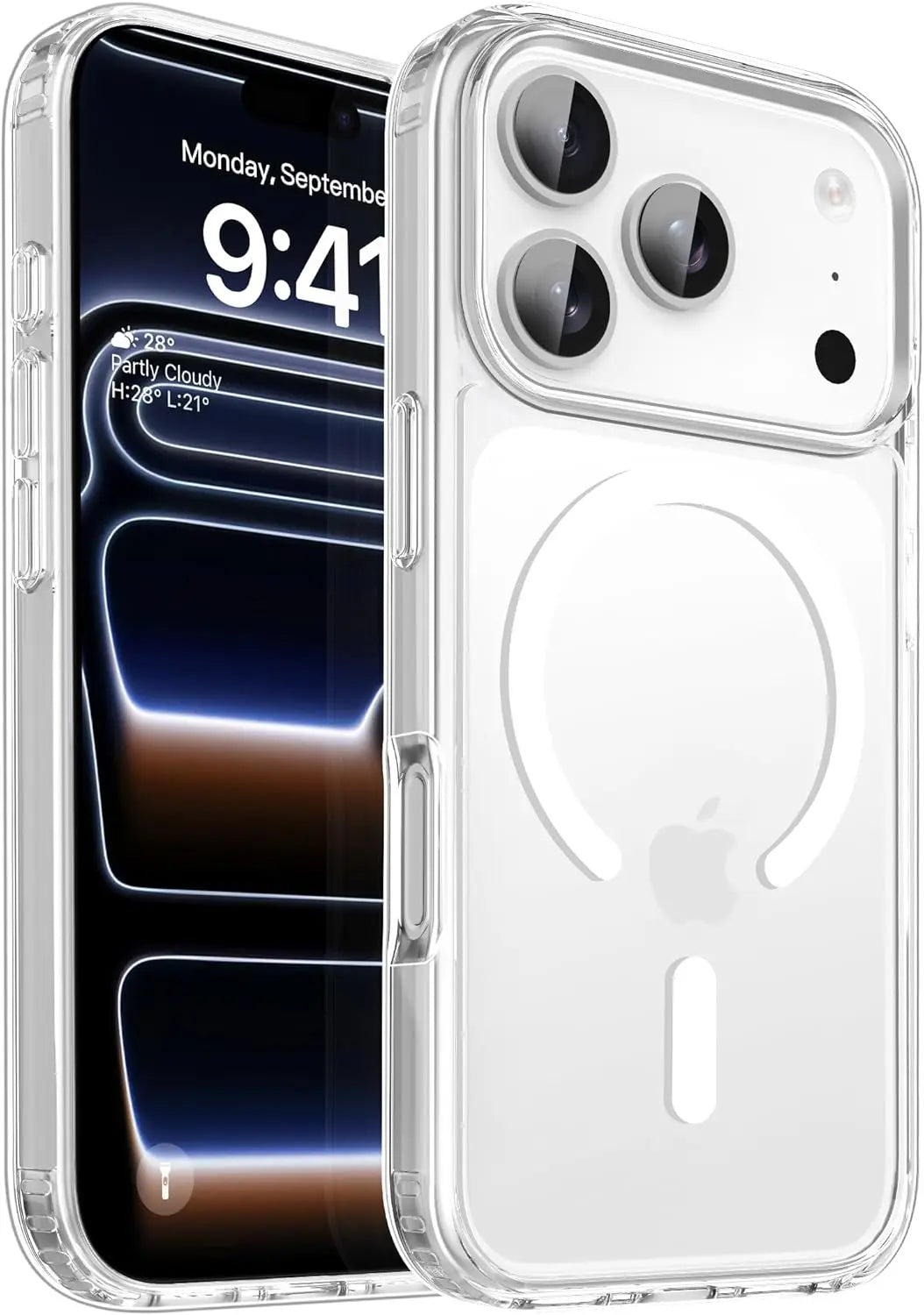 Transparent Magnetic MagSafe iPhone Case – Wireless Charging Cover for iPhone 12 to 17 Pro Max Air