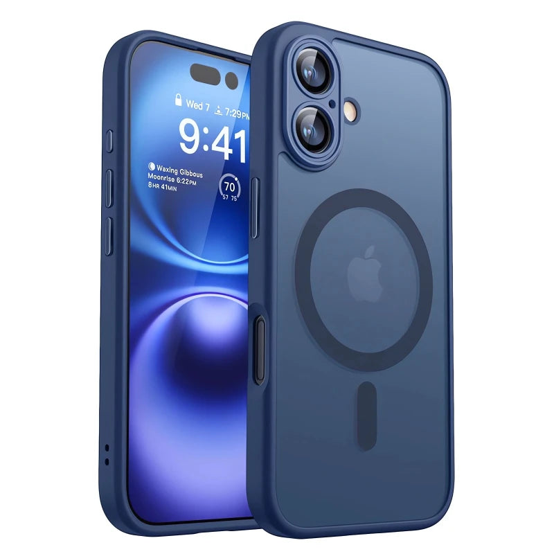 Magnetic Luxury Armor Shockproof Case — MagSafe Matte Translucent Cover for iPhone 17 16 15 14 13 12 11